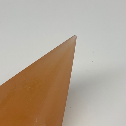 252g, 3.6"x2.2" Orange Selenite/Satin Spar Pyramid Crystal @Morocco, B24228 - Picture 5 of 11