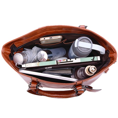 Women Oiled Leather Handbag Messenger Shoulder Tote Bag Crossbody Satchel Soft - Picture 23 of 56