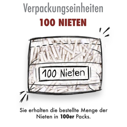 100 Tombolalose Nieten Röllchenlose Tombola Lose weiß - Bild 3 von 5