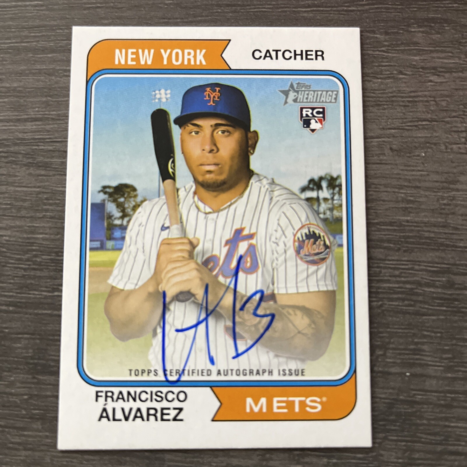 FRANCISCO ALVAREZ 2023 Topps Heritage Real One Autograph RC Rookie #ROA-FA Mets