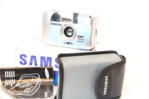 SAMSUNG FINO 20 DLX Film Photo Camera Quatz Date 28mm Lens Focus Free Box Pouch - Picture 4 of 12
