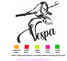 ADESIVO STICKERS AUTO MOTO CASCO TUNING VESPA MOTO CLUB MOTOCLUB COLOR FLUO