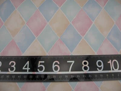 4 rolls Mayfair Facet vinyl wallcovering England pastels diamonds harlequin