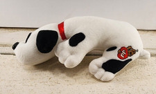 Vintage 1986 Tonka Pound Puppies White with Black Spots Plush Red Collar 8  