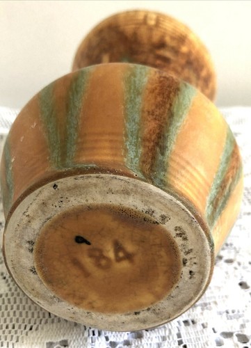Vintage Drip Ware Vase Orange And Green 6.75 Inches - 第 6/7 張圖片