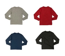 Long Sleeve LUXE Brushed Crew T-Shirt Moisture Wicking 4-Way Stretch Fabric