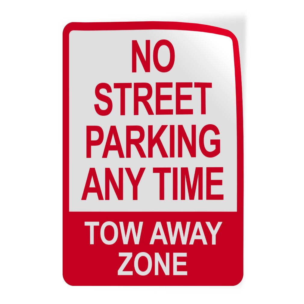 Vertical Vinyl Stickers No Street Parking Any Time Tow Away Zone B Parking
