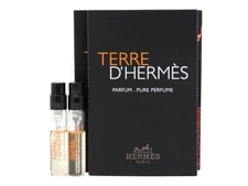 HERMES TERRE D'HERMES PARFUM PURE PERFUME 2.0ml .06oz x 2 COLOGNE SPRAY SAMPLES