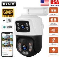 KERUI PTZ 6MP POE IP Camera Security Camera Surveillance Onvif iCSEE Camera