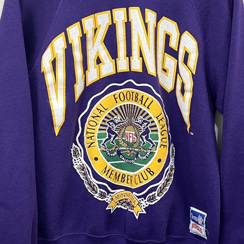 Vintage Nutmeg Minnesota Vikings Sweatshirt Mens L Purple NFL Football Sweater - Picture 3 of 6