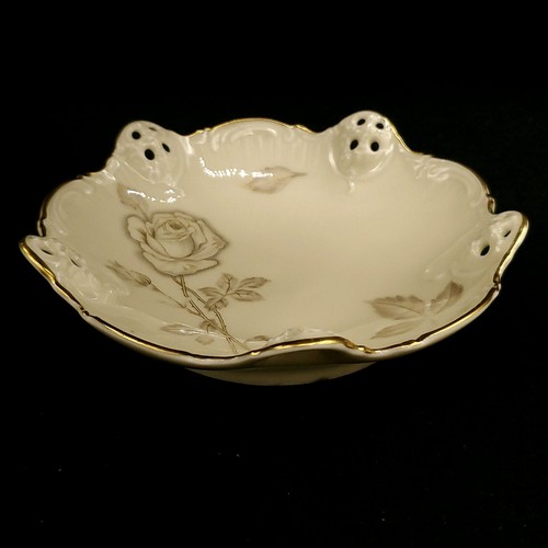 Vintage Rosenthal “Moliere" Germany Ivory Rose Decor Bowl Plate Gold Trim - Picture 3 of 9
