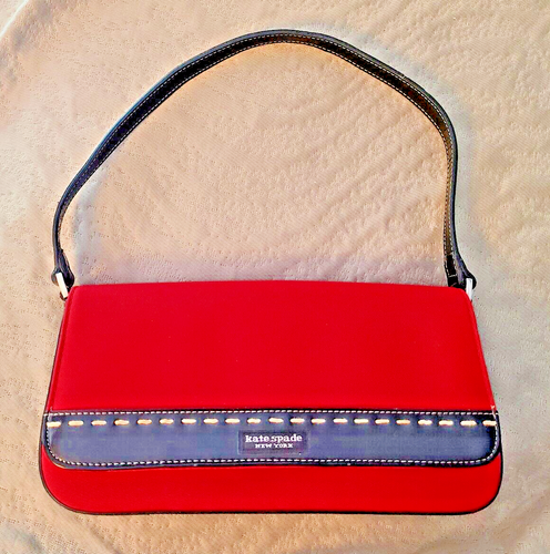 Kate Spade Vintage 1990's classic handbag. Red with black strap. - Picture 2 of 4