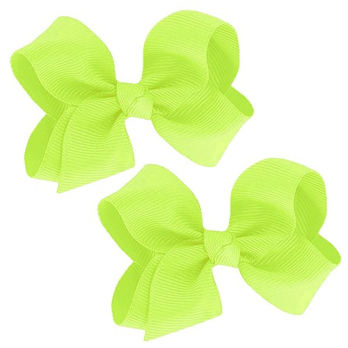 WD2U Girls Set of 2 Small Grosgrain 3" Pigtail Hair Bows French Clip Barrettes - Picture 60 of 62