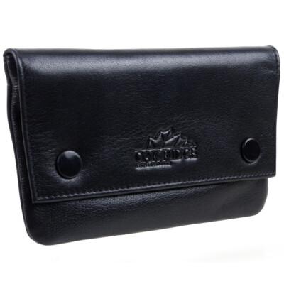 Oakridge Leather Black Lined Tobacco Pouch Stud Fastener - Foto 6