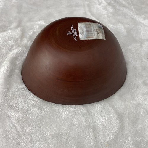 Idanger Bamboo Wood Spun Oval Bowl Decorative Modern Natural Decor Rustic Deco - Picture 3 of 13