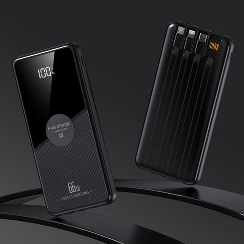 Portable 10000mAh Power Battery External Fast Charging Bank Built In 4 Cables UK - Picture 8 of 24