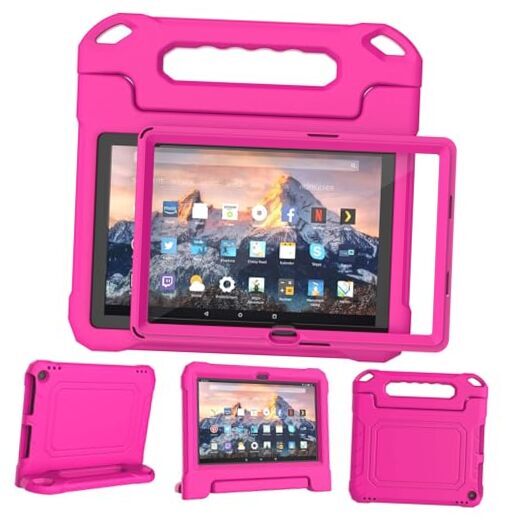 Kids Case for Amazon Fire 10 Pro/10 Plus/HD 10 Tablet(13th/11th Rose