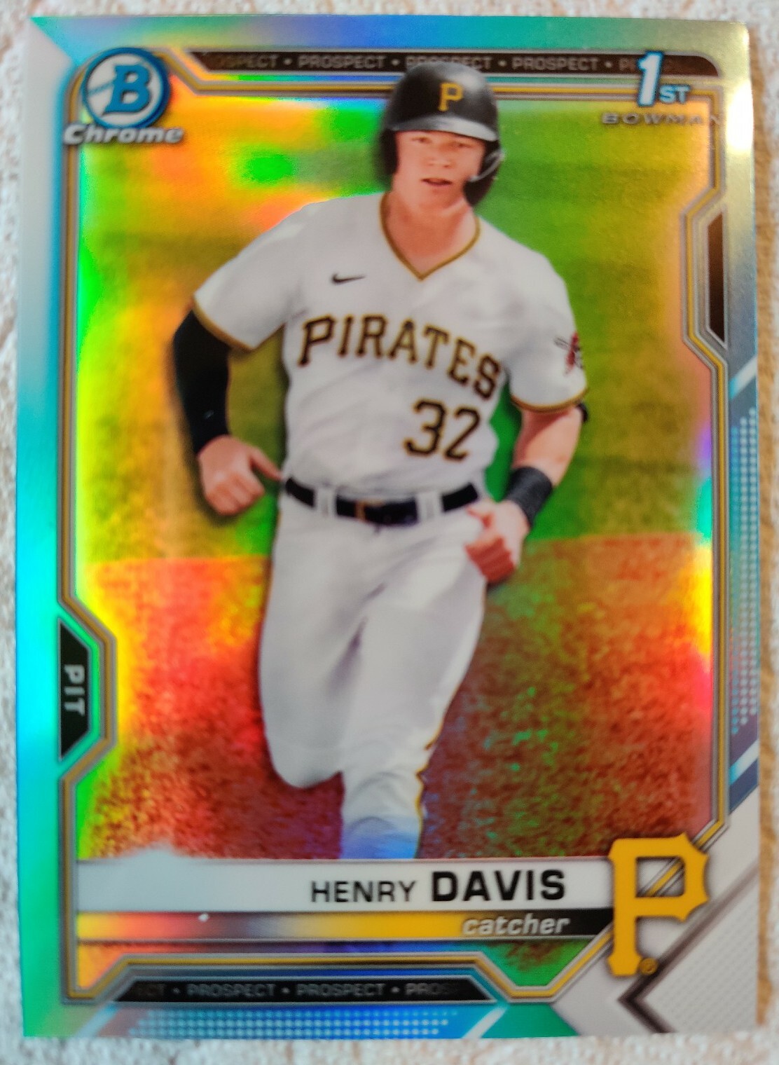 2021 Bowman Draft Chrome Sky Blue Refractor Henry Davis #BDC-48 Pirates