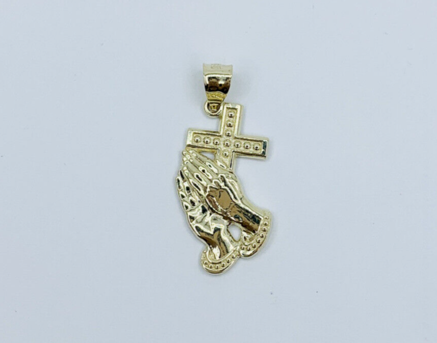 希少　フリーメイソン　ネックレス　10k jesse着用　10金 10k Pendant Jesus Hands Holding Cross - Dije Manos Jesus A Cruz