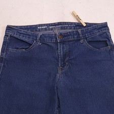 Old Navy Super Skinny Casual Button Medium Wash Denim Jeans Womens Size 12 Blue