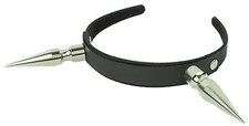 XL Devil Spikes Leather Headband Cosplay Goth Punk Emo Grunge Metal Alternative
