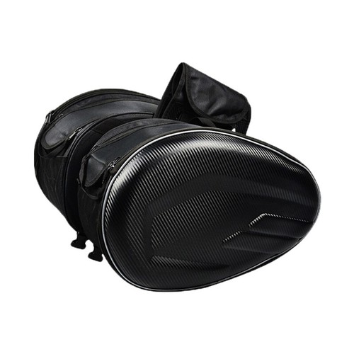 2x Waterproof Motorcycle Saddlebags Helmet Saddle Side Bag Tail Luggage Suitcase - Picture 3 of 11