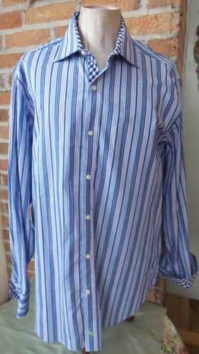 Camisa Para Hombre TailorByrd Manga Larga Rayas Azul, Multicolor Talla XL - Imagen 1 de 12