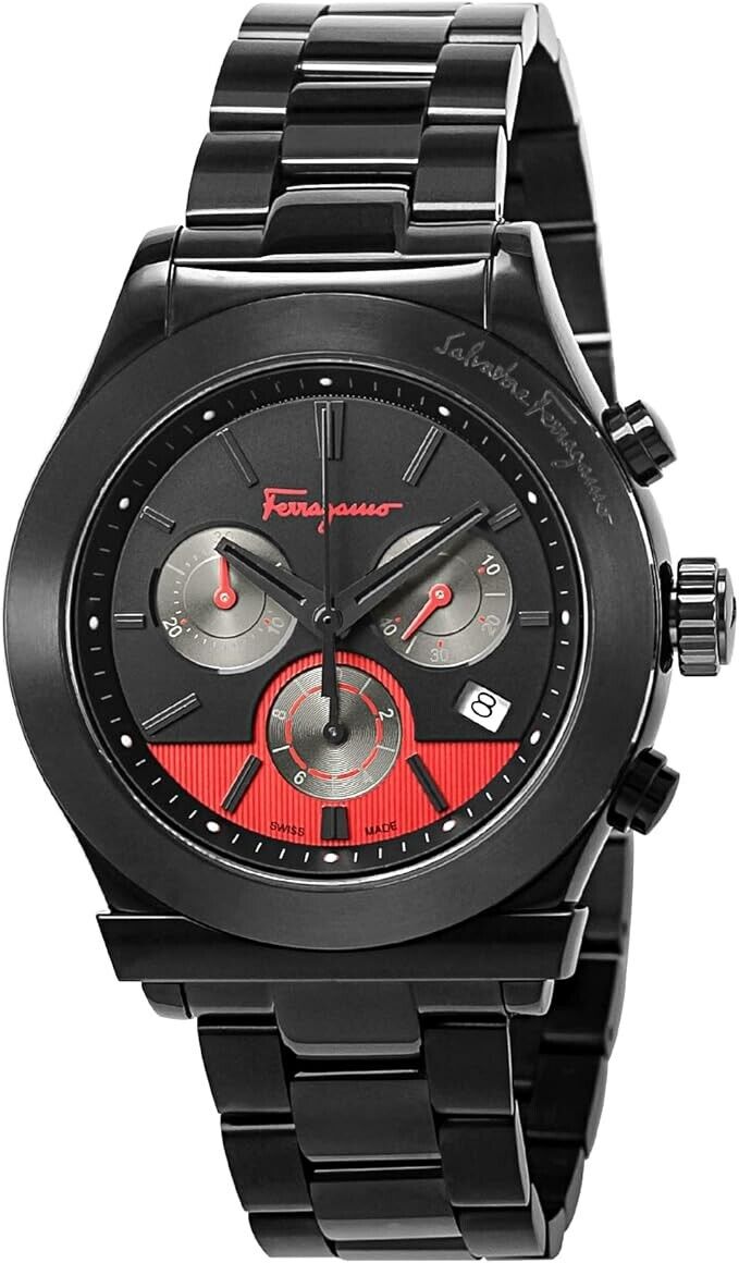 Ferragamo 1898 Black Dial Stainless Steel Sapphire Glass Ferragamo 1898 Black Dial Stainless Steel Sapphire Glass