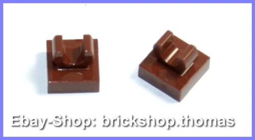 Lego 2 x Fliesen mit Clip braun 1x1 - 15712 Tile Clip Reddish Brown - NEU / NEW