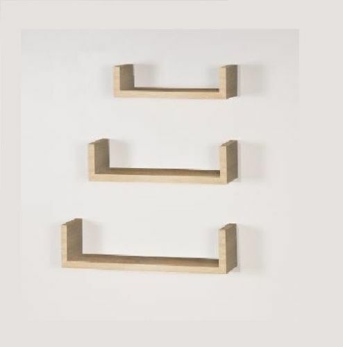 SET OF 3 THREE WALL MOUNTED FLOATING SHELVE U SHAPE DISPLAY DECORATE SHELF DECOR - Picture 5 of 10