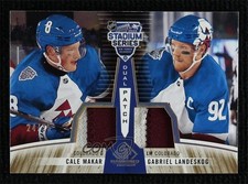 2020 Upper Deck SP Game Used 24/25 Cale Makar Gabriel Landeskog Dual Patch 0d44