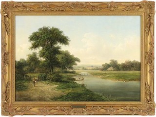 Summer at Dartford Heath Oil Painting by Walter Heath Williams (fl.1841 1876)
