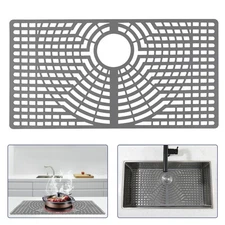 Best Silicone Sink Protector 30"x16" Rear Drain Hole Heat Resistant Non-slip