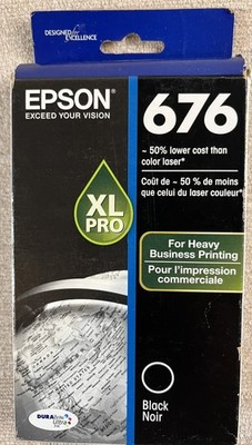 NEW Epson 676 XL Pro Black Ink Cartridge WorkForce Pro Genuine OEM EXP 11/2022