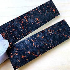 Crafting 1/2X Marbled Carbon Fiber Copper Resin Knife Material Scales Slab Blank