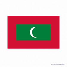 Maldives Flag Sticker Decal Car Bumper Truck Motorcycle Vinyl 5x3 USA Made