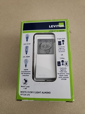 Leviton VPT24-1PZ Decora 24-Hour Programmable Timer 120Vac 3 Color options