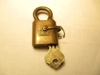 ANTIQUE U.S.N. CABINET LOCK US NAVY UTILITY W KEY WORKS MILITARIA COLLECTIBLE