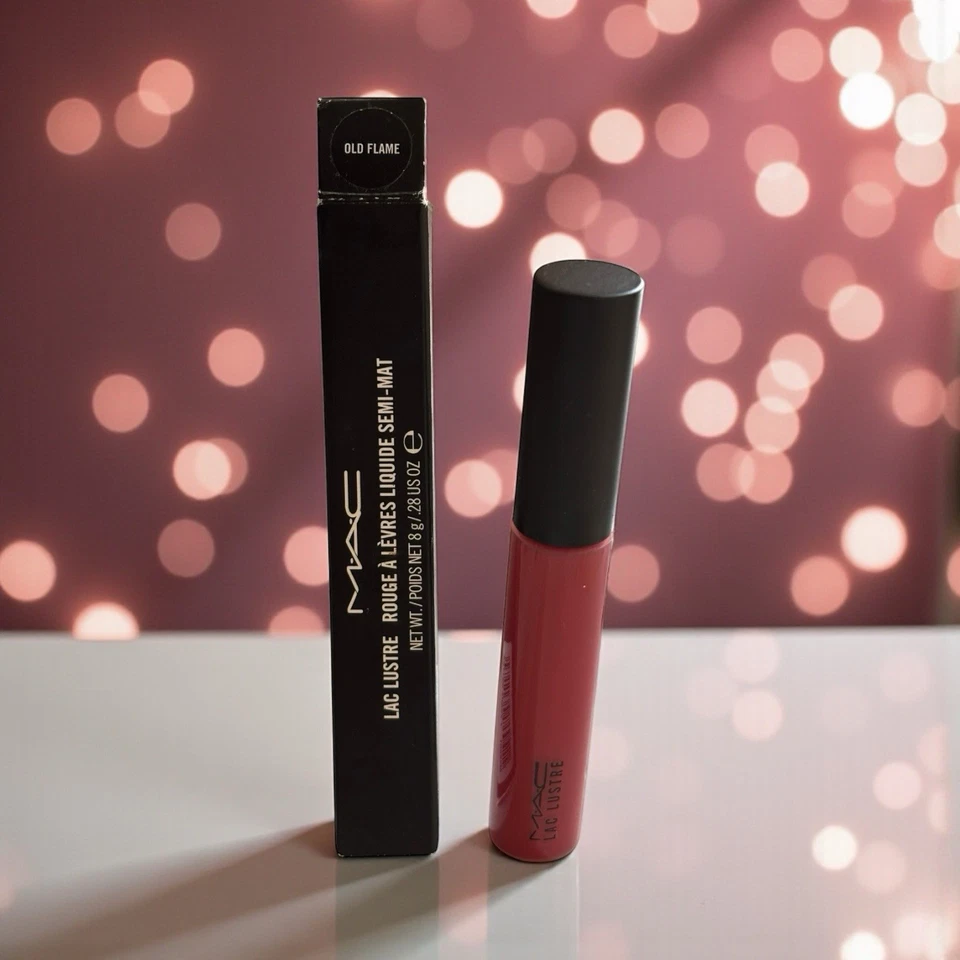 MAC Lac Lustre Demi-Matte Liquid Lip Rouge in OLD FLAME - 0.28oz / 8g Full Size - Image 3 of 4