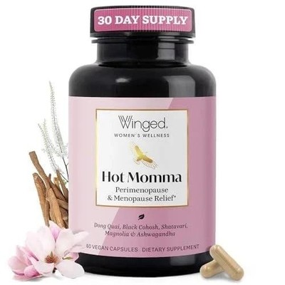 Winged Wellness Hot Momma Menopause Supplements for Women - Hormone-free Relief*