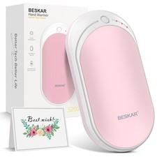 Rechargeable Hand Warmer, 5200mAh Electric Hand Heater, Double-Sided Heating,...
