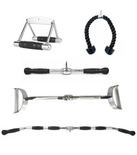 Multi Cable Machine Lat Pulldown Triceps Press Rowing V Bar D Bar Attachment Gym