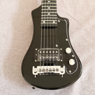 Black Mini Hofner Electric Guitar 6-String 24 Frets Lightweight