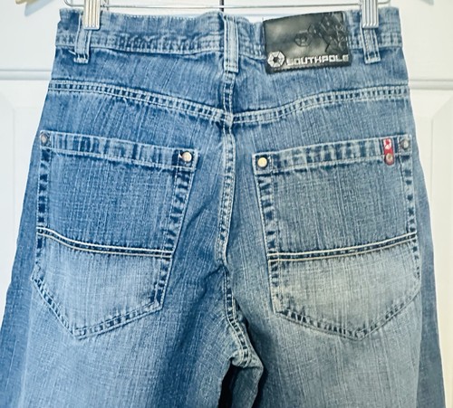 Southpole Jeans Mens 29x28 Blue Y2K Vintage Baggy Wide Leg Grunge Skater L1010 - Picture 9 of 13