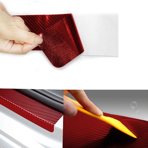 4x Car Accessories Carbon Fiber Door Plate Sill Scuff Cover Anti-Scratch Sticker - Picture 8 of 15