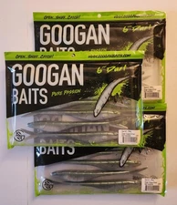 Googan Baits (3) 6" Dart Soft Jerkbait Green Gizzard Shad