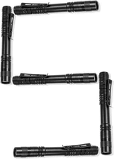 LED Pen Light Flashlights, Waterproof, Mini with Clip, 5 Pack, No Battery