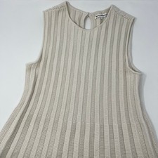 Reformation Ezra Pleated Knit Organic Cotton Dress Cream Ivory Medium