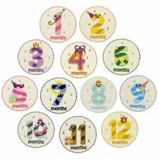 Month Birthday Baby Calendar Memory Months Patch, Iron/Sew On