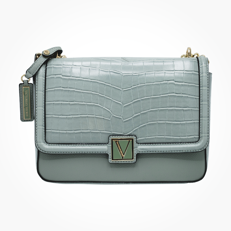 Victoria's Secret Crossbody Bag Palm Croc Green Ladies Handbag